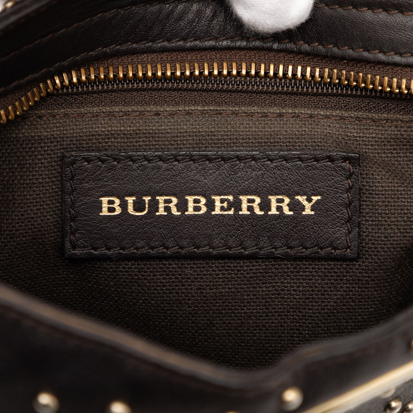 Burberry Studded Calfskin Cadet Satchel
