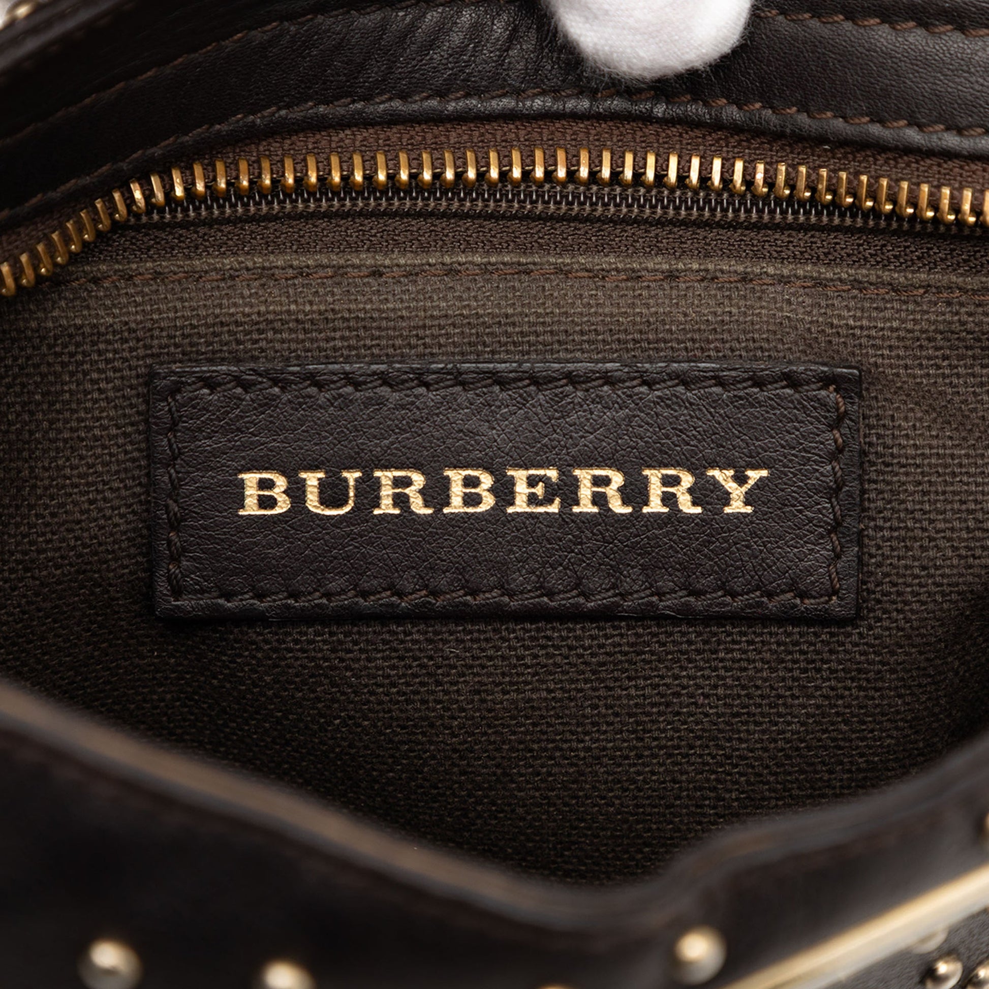 Burberry Studded Calfskin Cadet Satchel