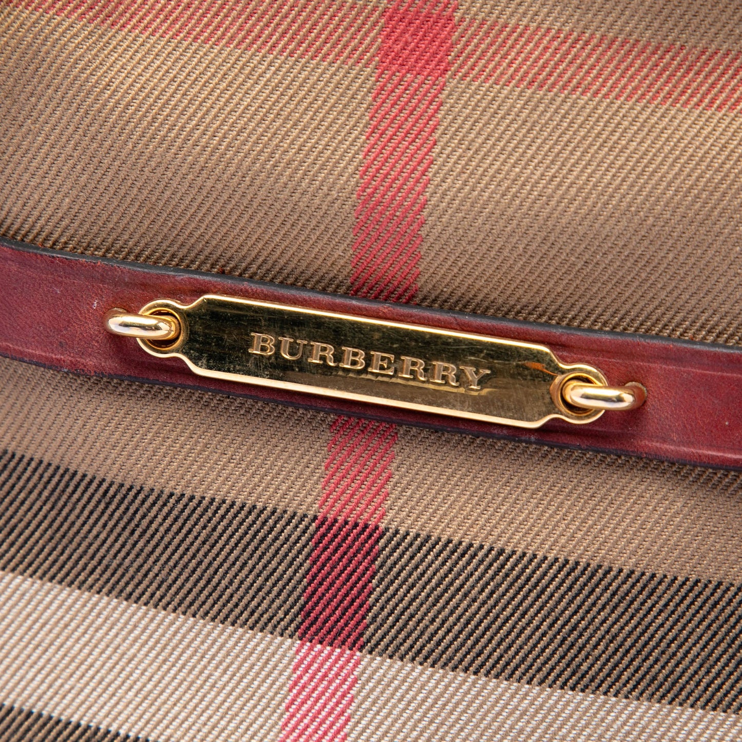 Burberry Small Leather Trimmed House Check Canvas Bridle Orchard Satchel