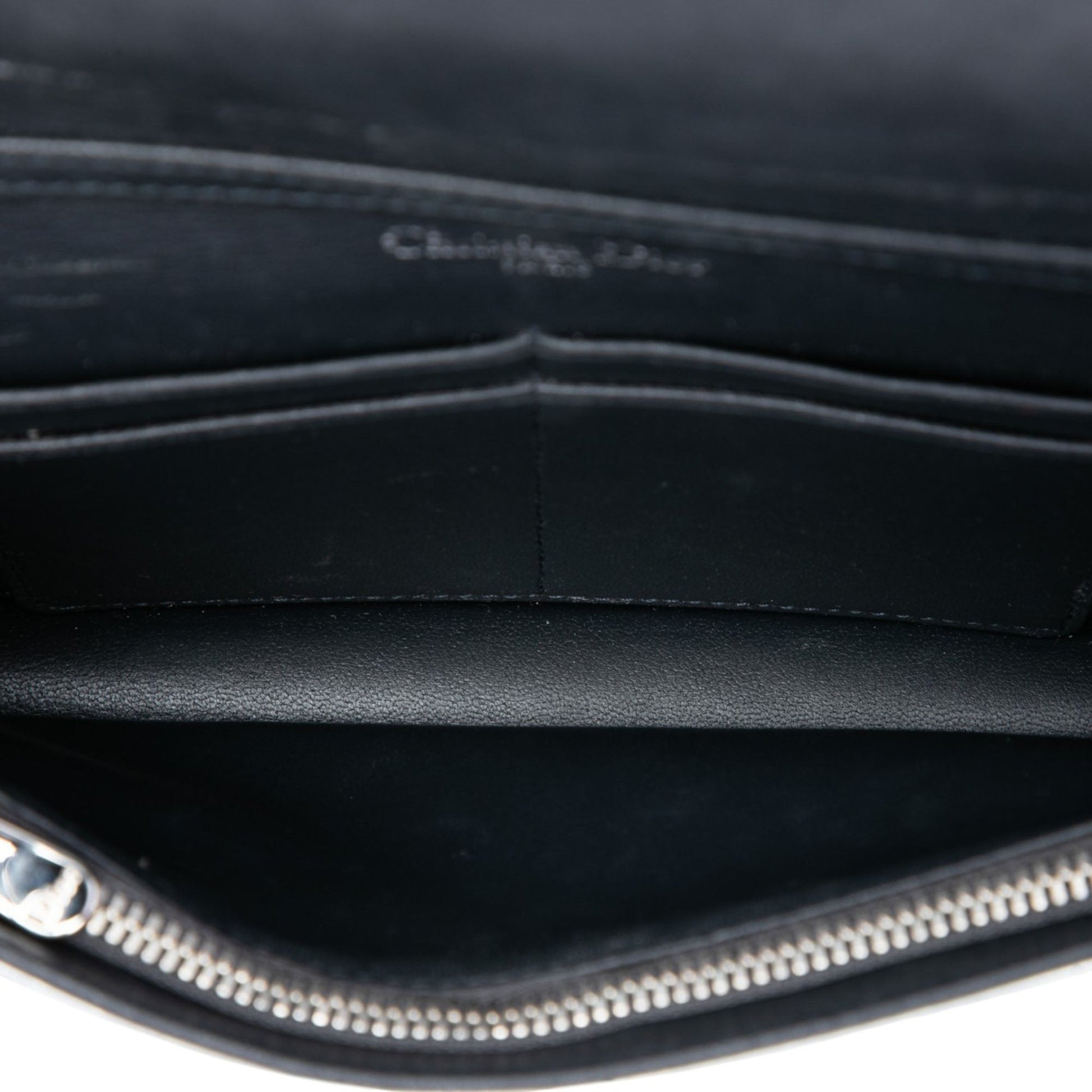 Dior Metallic Patent Microcannage Diorama Wallet on Chain