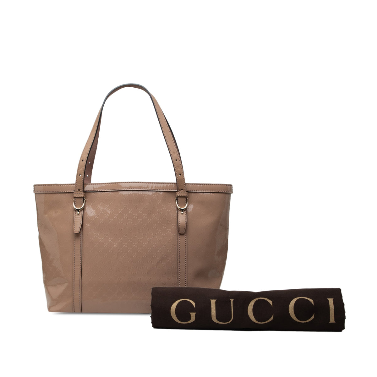 Gucci Patent Microguccissima Nice Tote — Pink