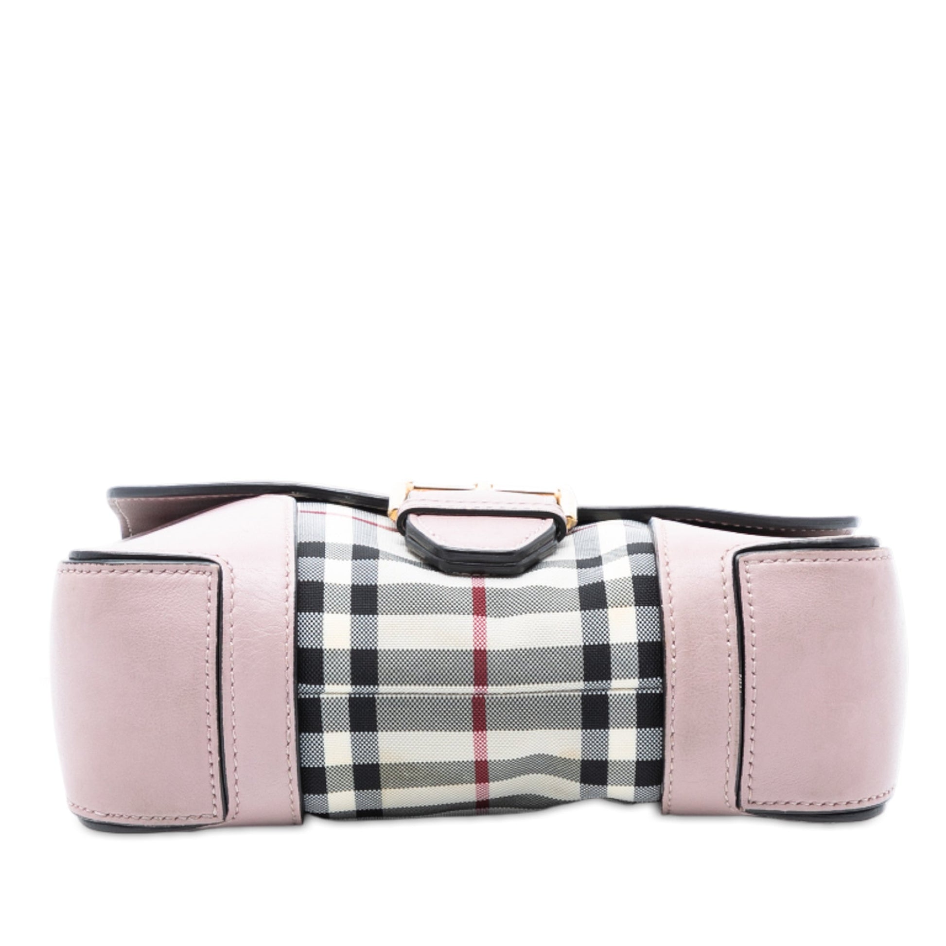 Burberry Small Haymarket Check Trimmed Leather Dickens Crossbody