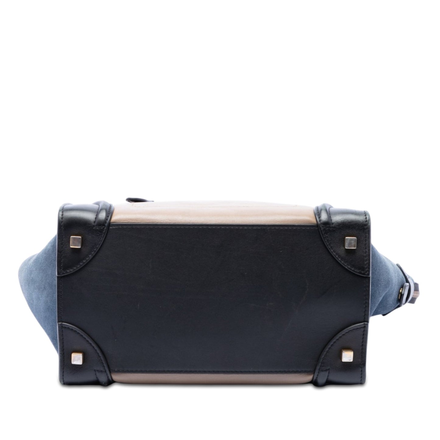 Celine Mini Tricolor Calfskin and Suede Luggage Tote