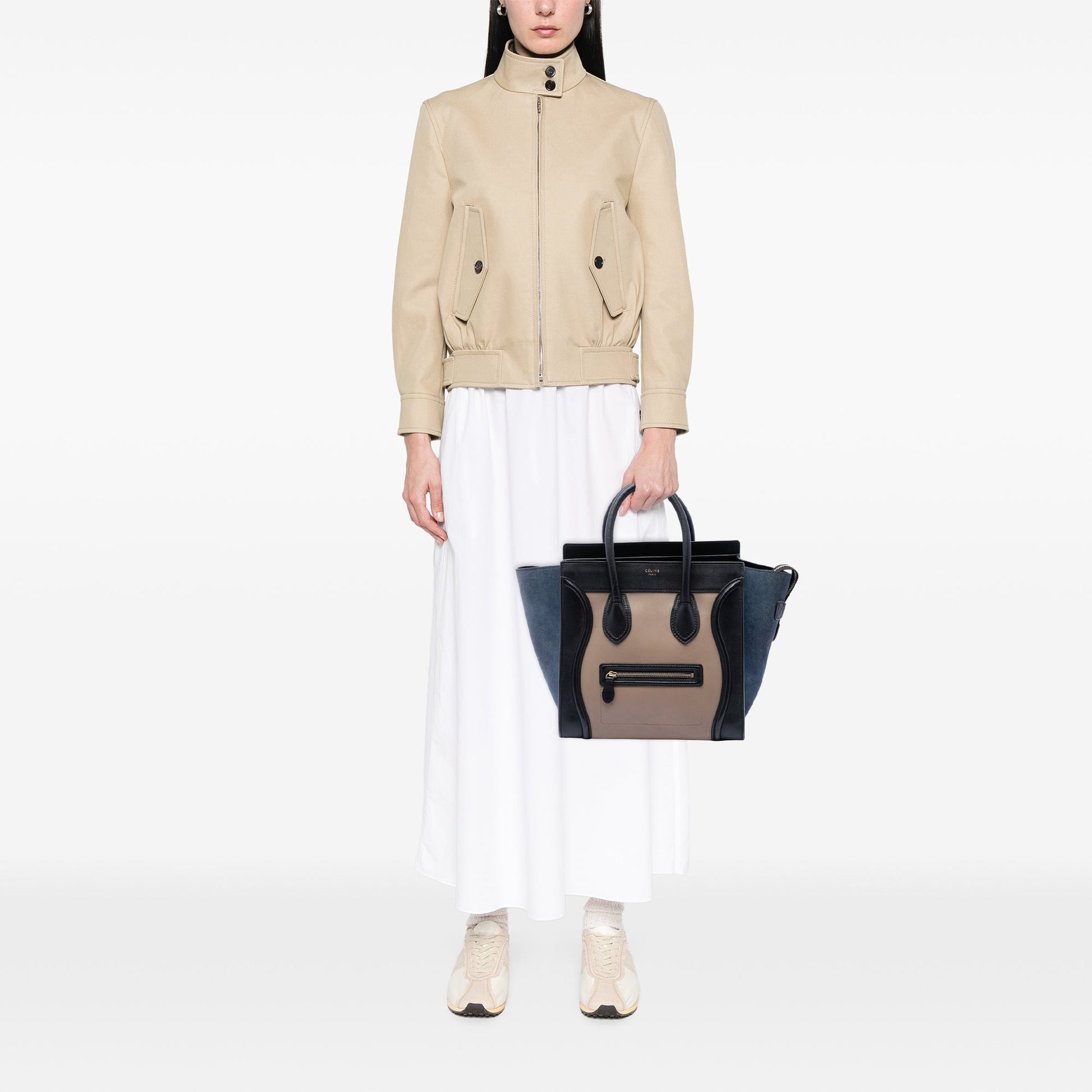 Celine Mini Tricolor Calfskin and Suede Luggage Tote