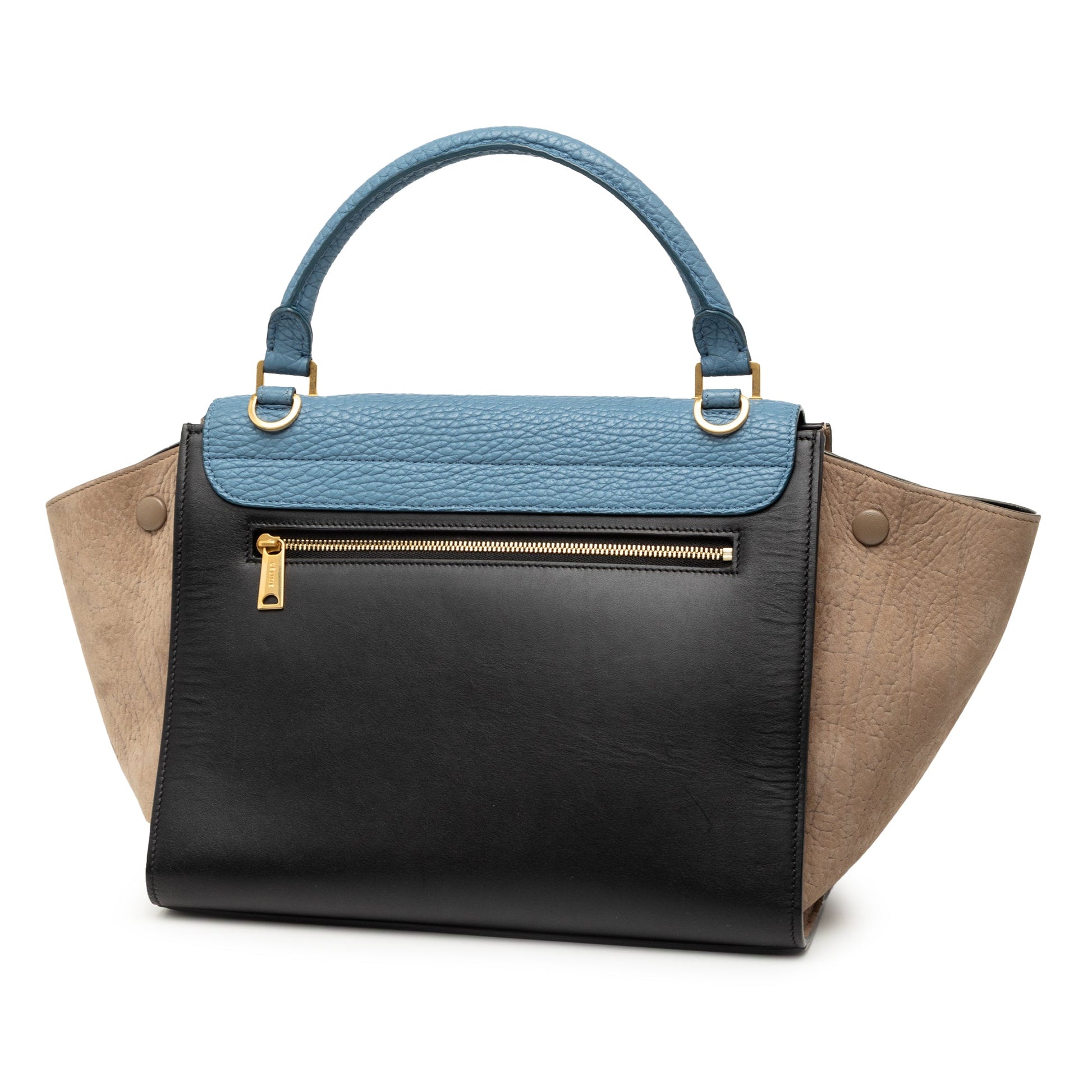 Celine Small Tricolor Leather Trapeze Satchel
