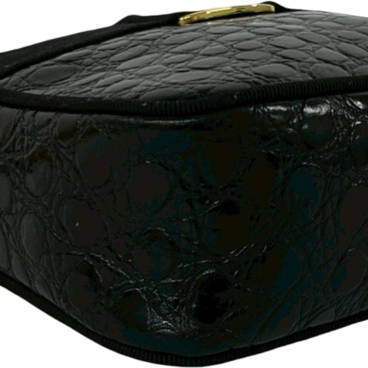 Ferragamo Croc Embossed Leather Vara Crossbody