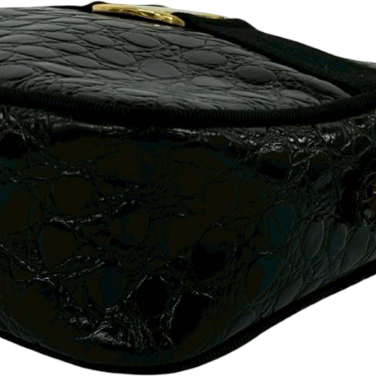 Ferragamo Croc Embossed Leather Vara Crossbody