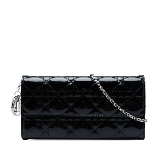 Dior Patent Cannage Lady Dior Wallet On Chain