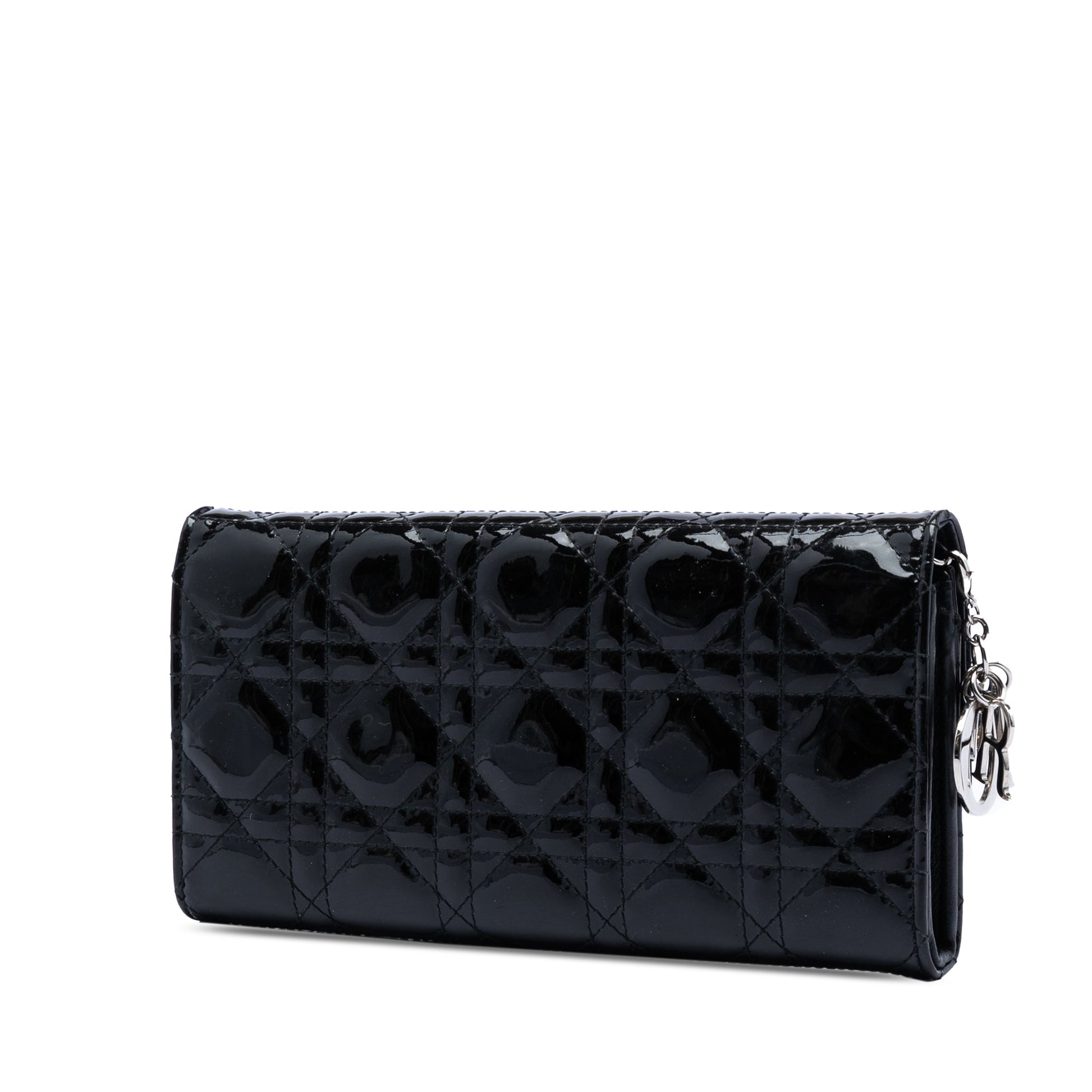 Dior Patent Cannage Lady Dior Wallet On Chain