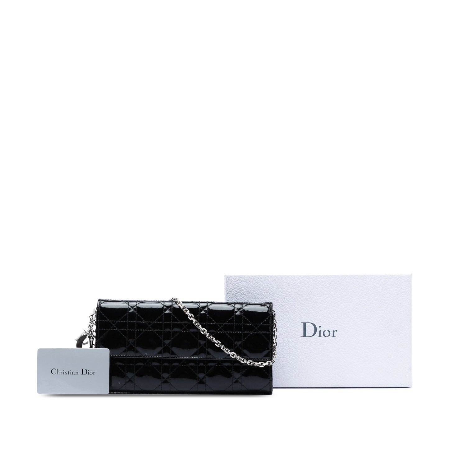 Dior Patent Cannage Lady Dior Wallet On Chain