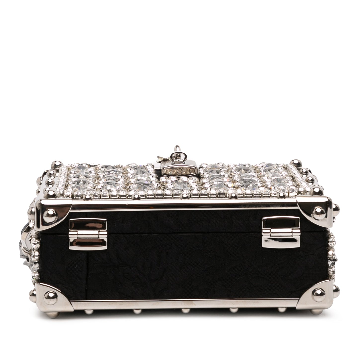 Dolce & Gabbana Rhinestone Embellished Jacquard Dolce Box Bag