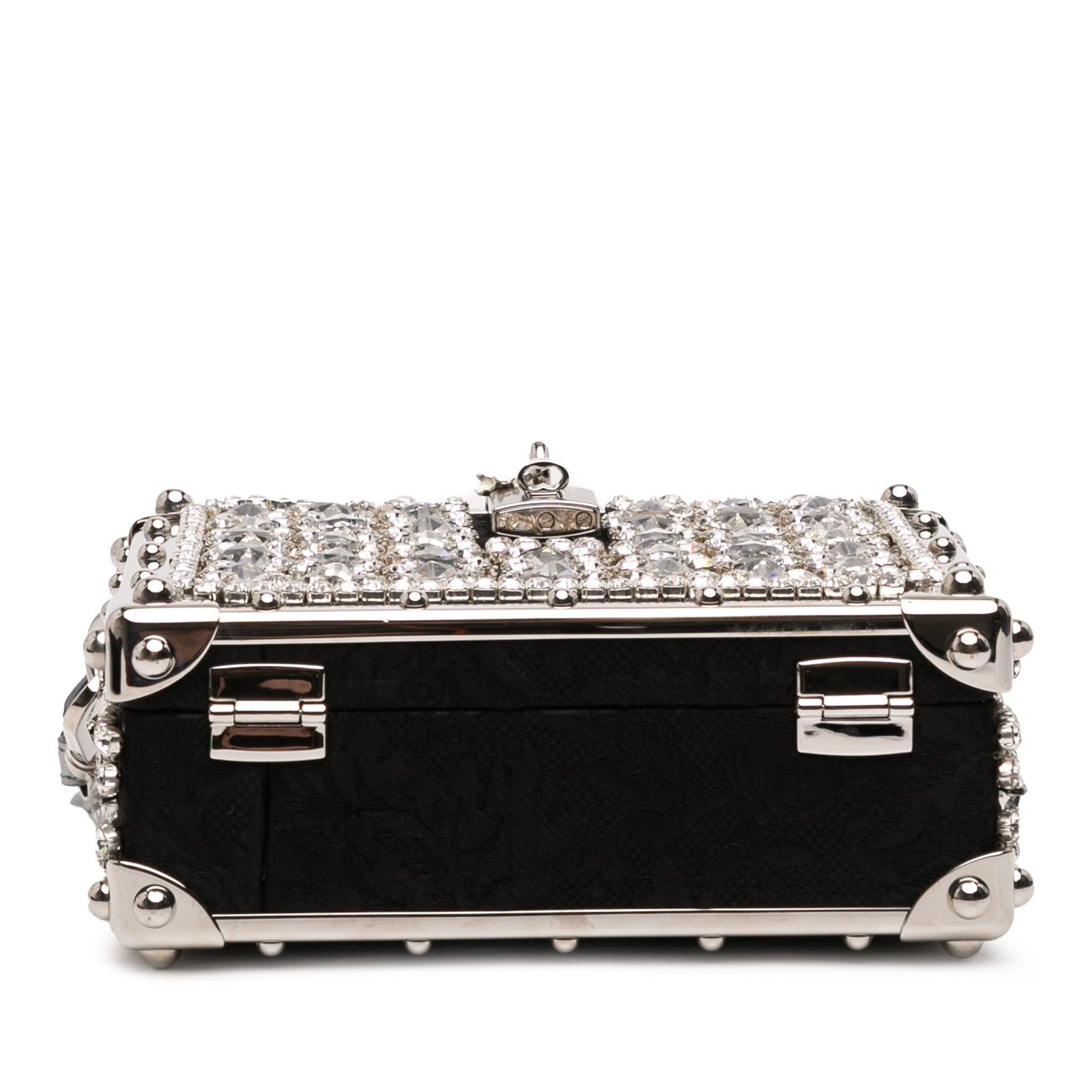 Dolce & Gabbana Rhinestone Embellished Jacquard Dolce Box Bag