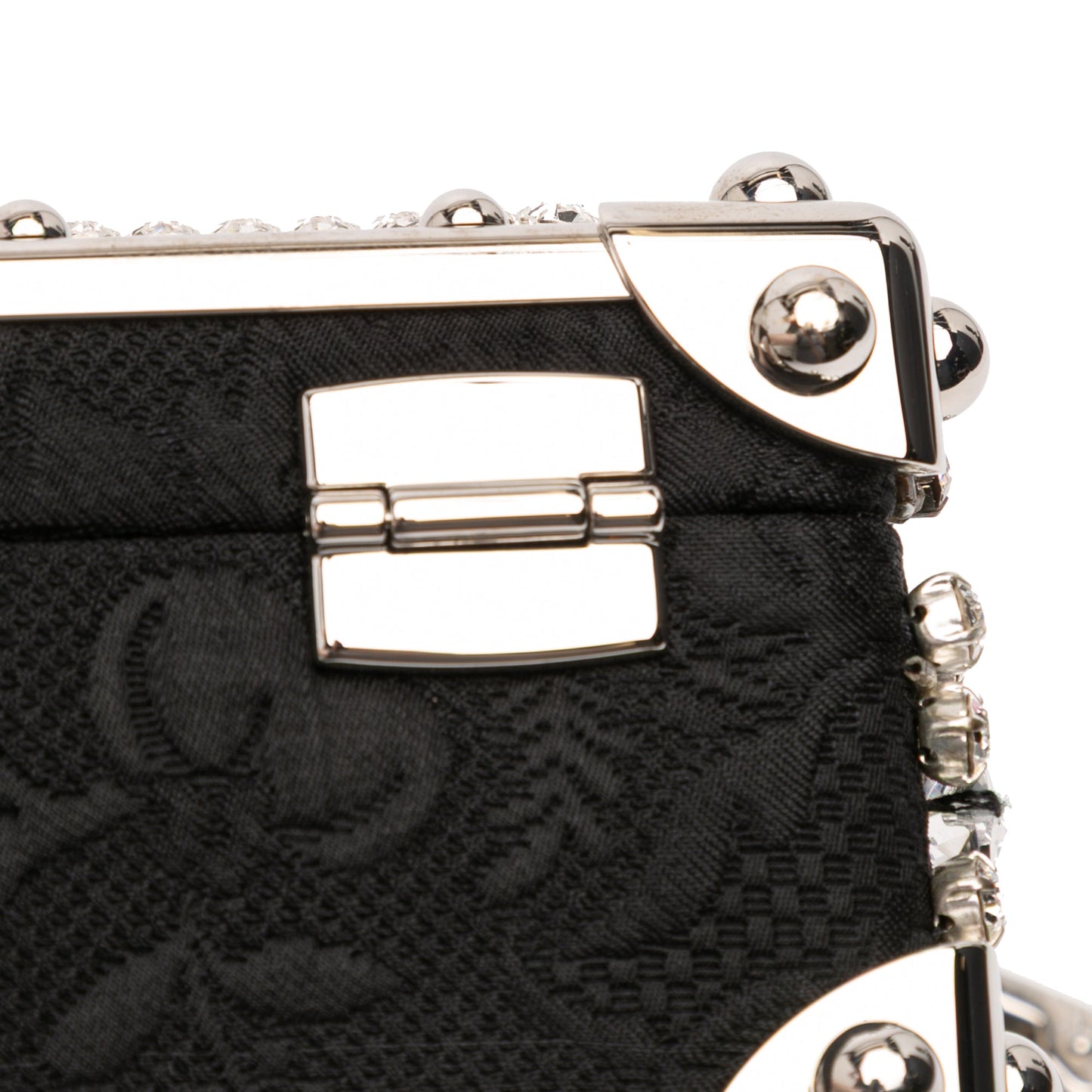 Dolce & Gabbana Rhinestone Embellished Jacquard Dolce Box Bag