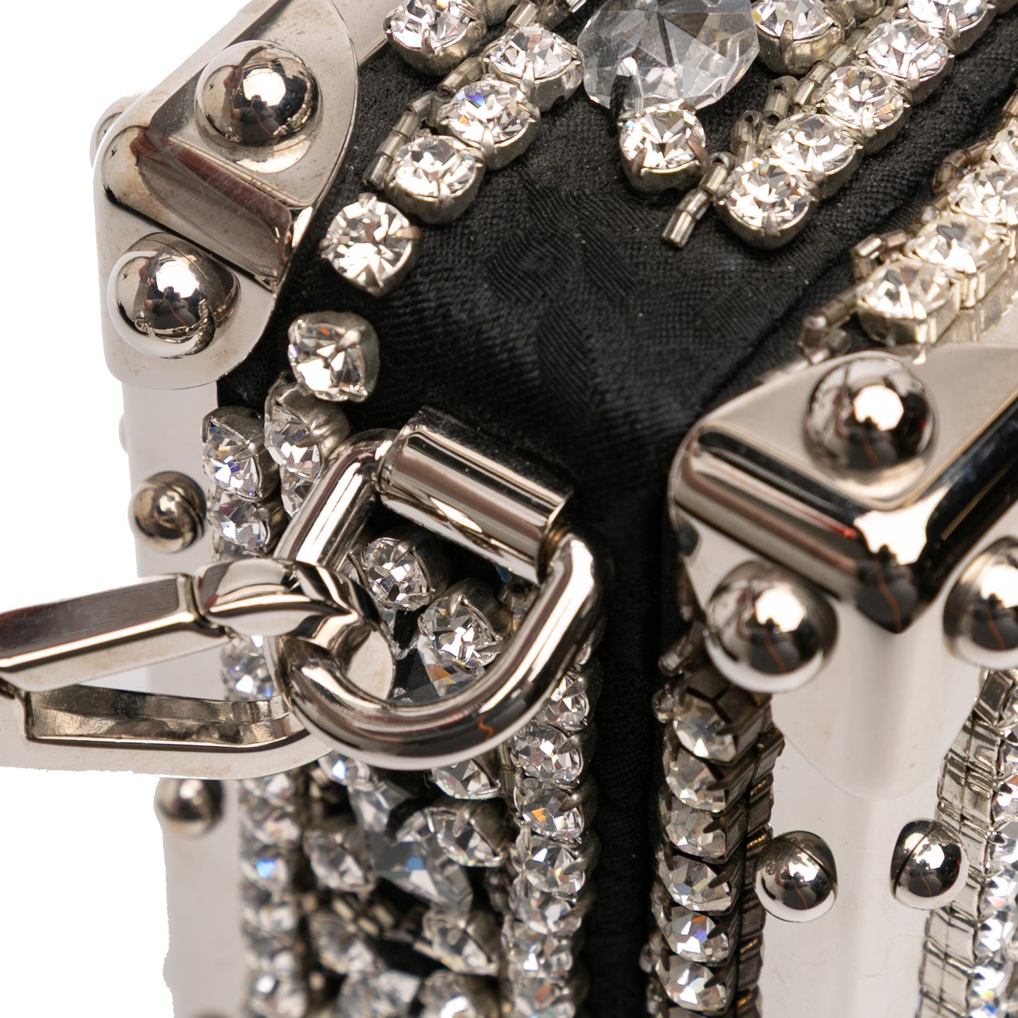 Dolce & Gabbana Rhinestone Embellished Jacquard Dolce Box Bag