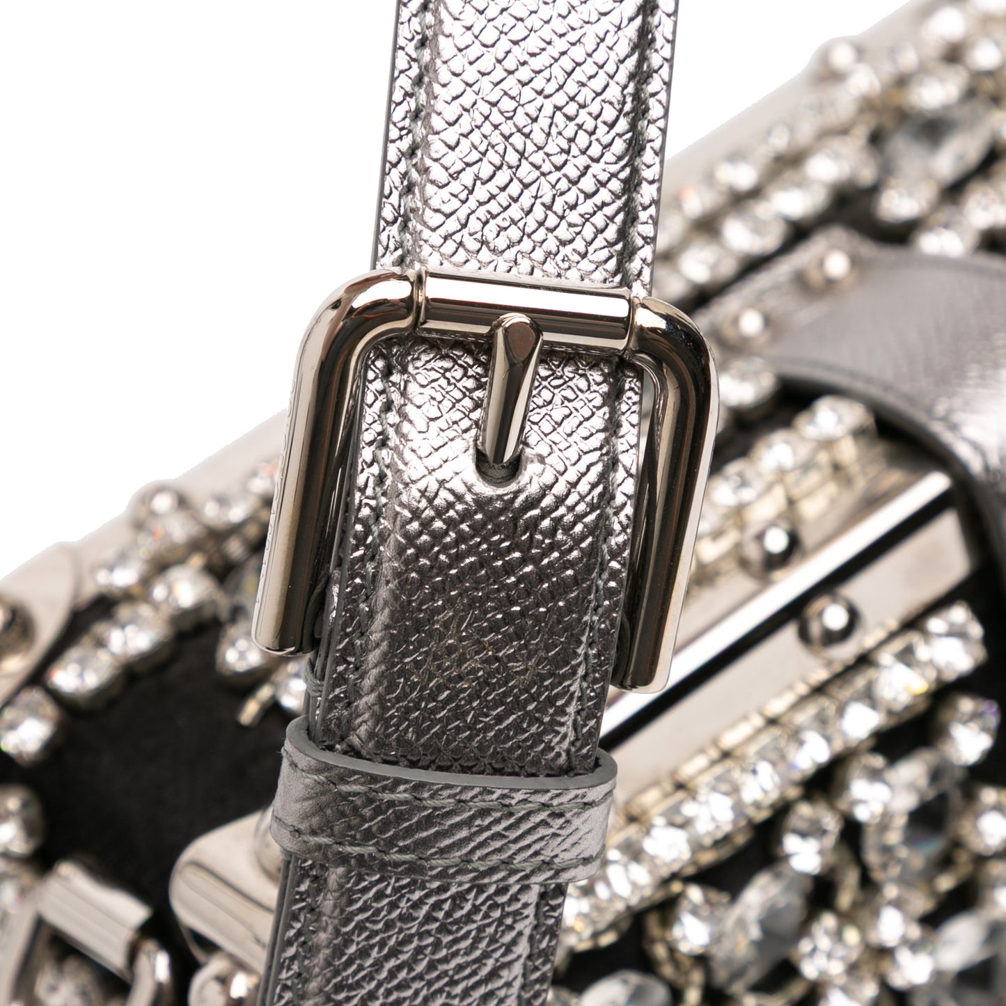 Dolce & Gabbana Rhinestone Embellished Jacquard Dolce Box Bag