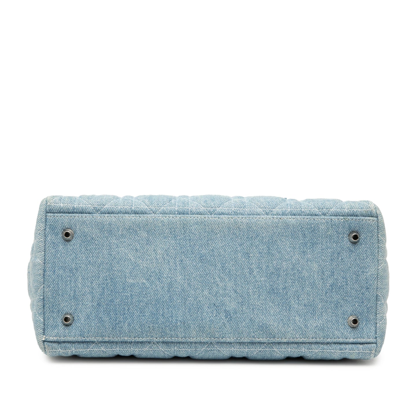 Dior Medium Denim Cannage Acrylic Handles Lady Dior