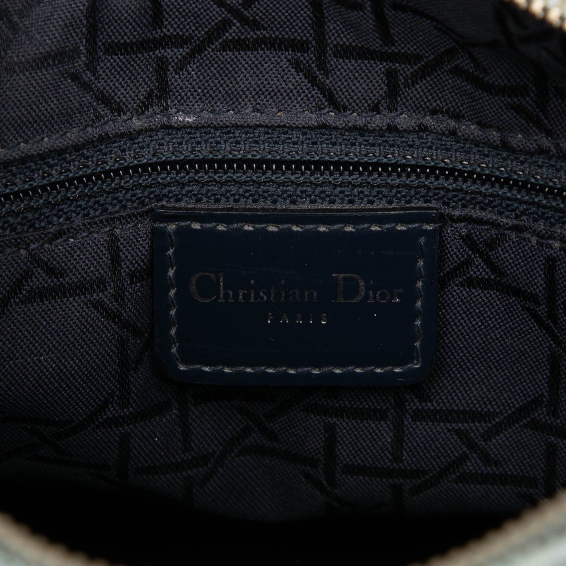 Dior Medium Denim Cannage Acrylic Handles Lady Dior