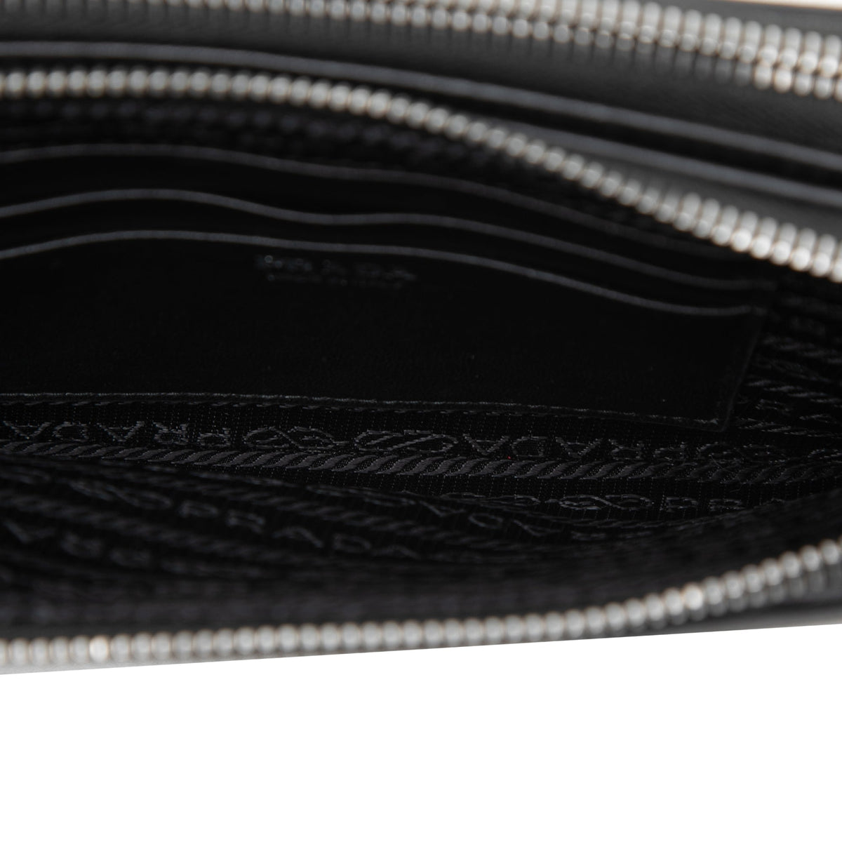 Prada Mini Soft Calf Impunture Diagramme Double Zip Crossbody