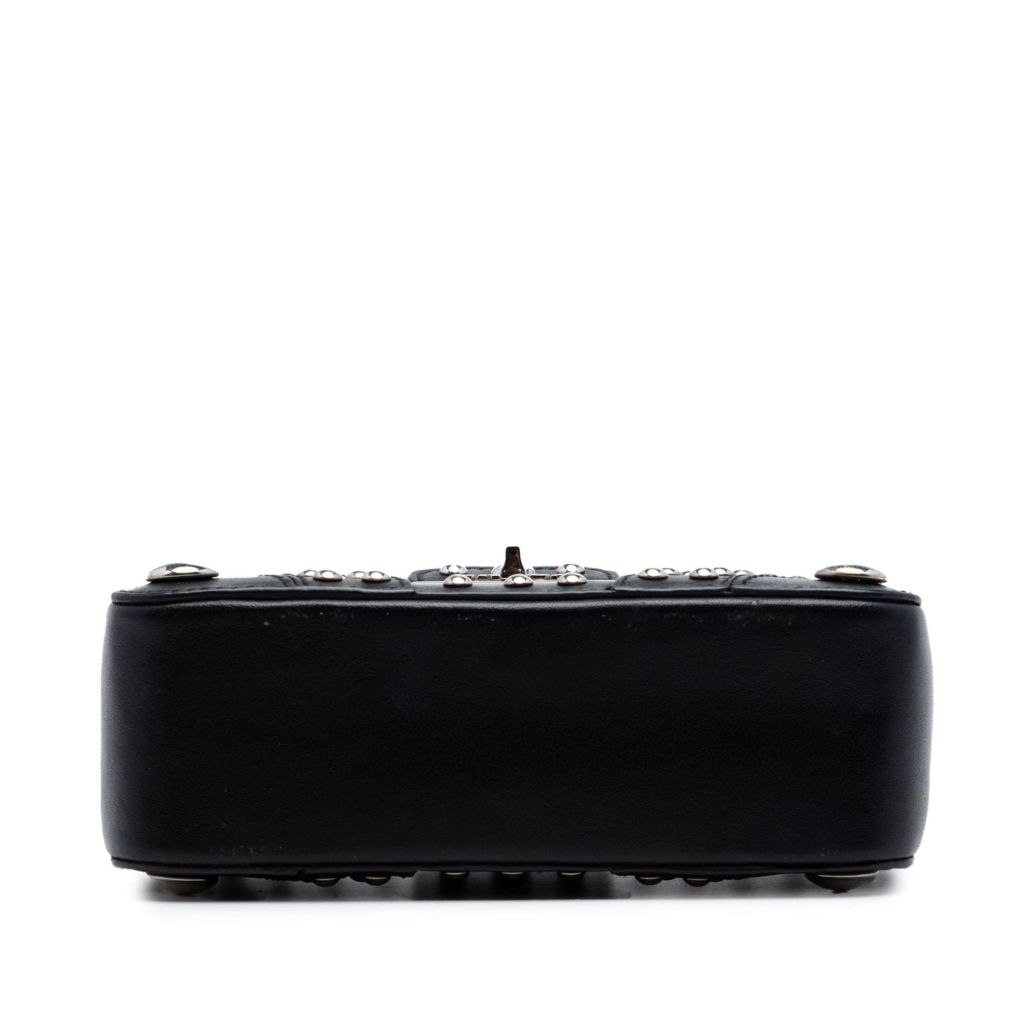 Prada City Calfskin Studded Elektra Turn Lock Clutch