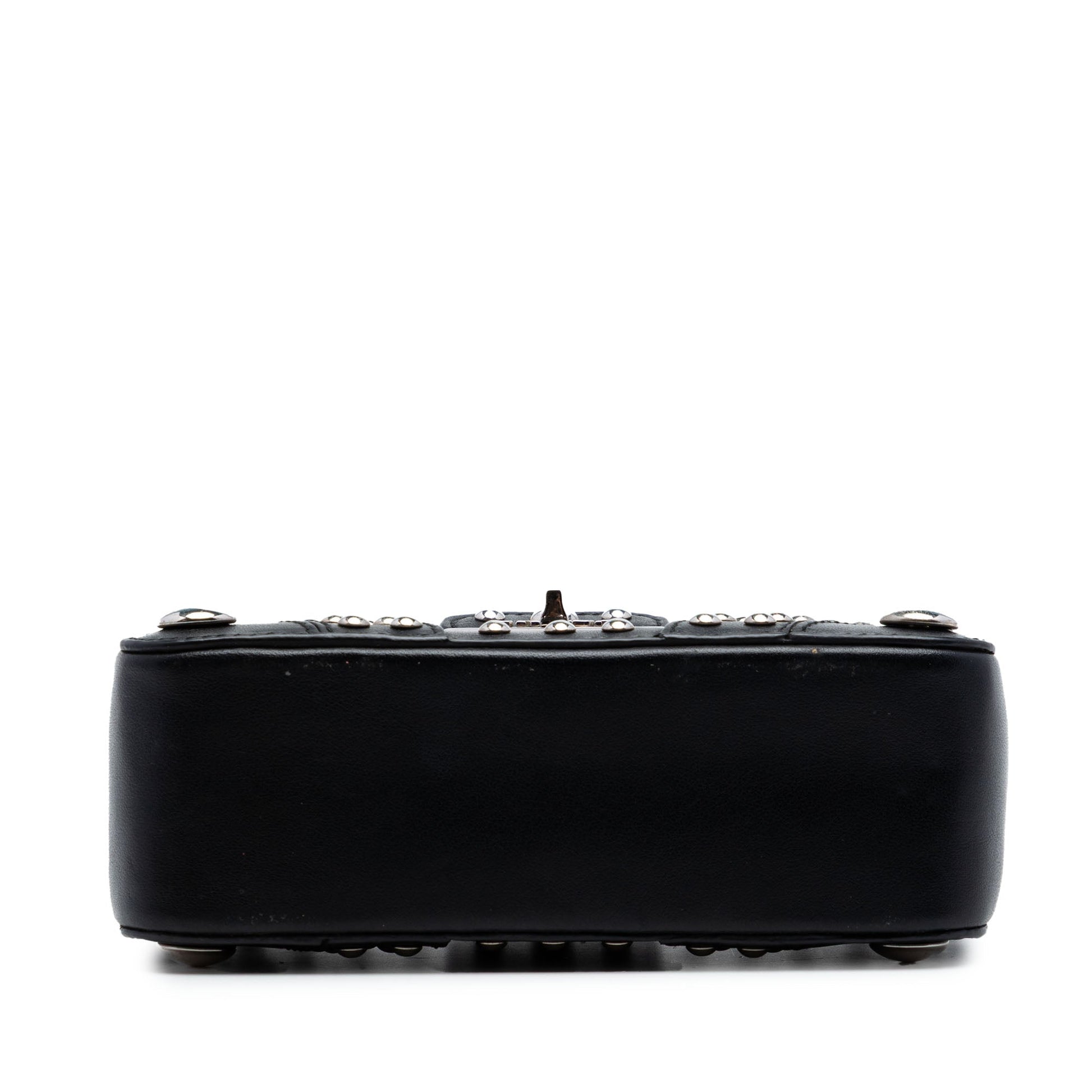 Prada City Calfskin Studded Elektra Turn Lock Clutch