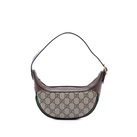 Gucci Mini GG Supreme Web Ophidia Shoulder Bag — Beige
