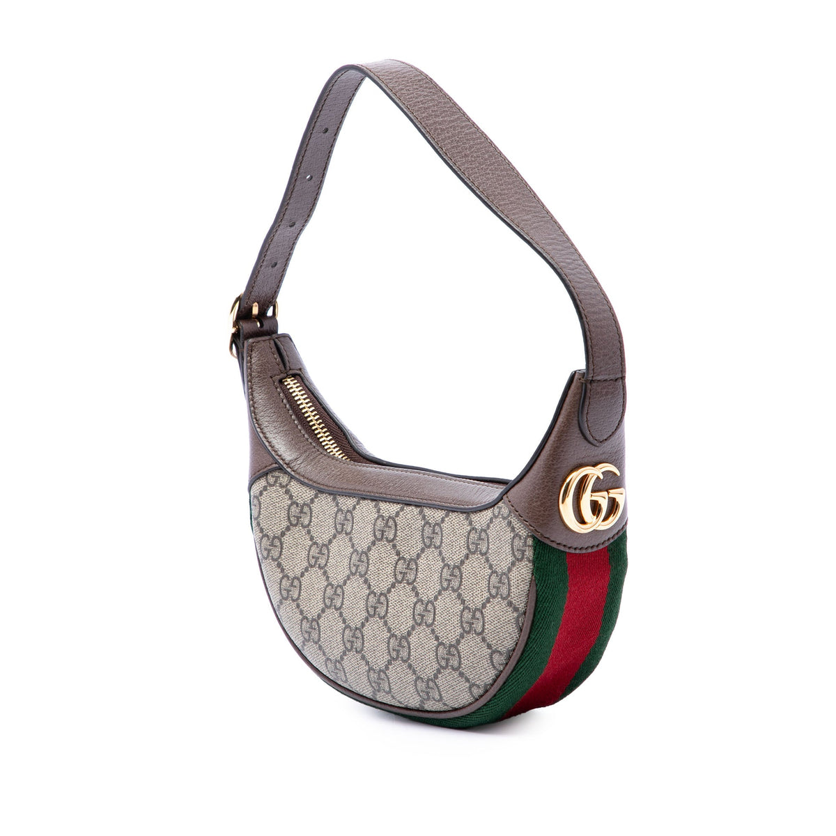 Gucci Mini GG Supreme Web Ophidia Shoulder Bag — Beige
