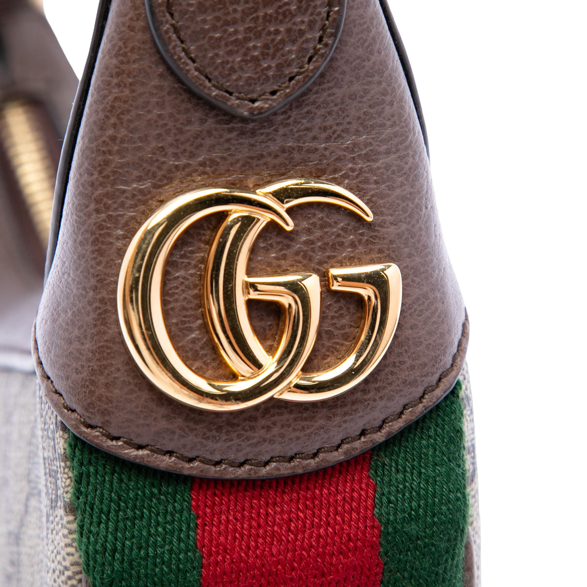 Gucci Mini GG Supreme Web Ophidia Shoulder Bag — Beige