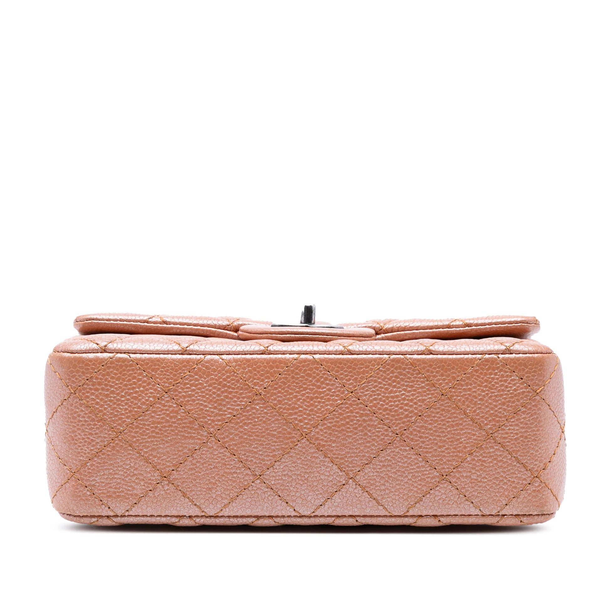 Chanel Mini Rectangular Classic Metallic Caviar Single Flap