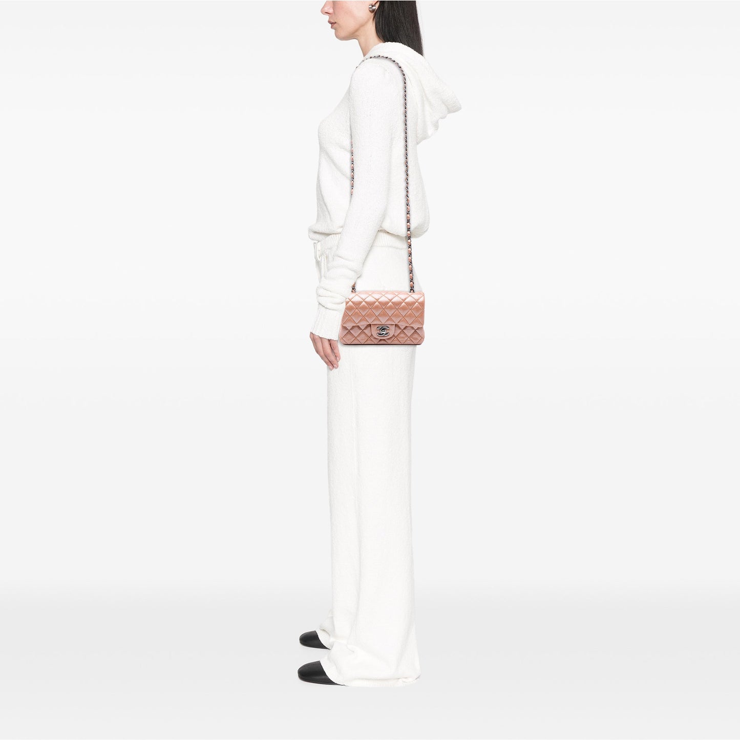 Chanel Mini Rectangular Classic Metallic Caviar Single Flap