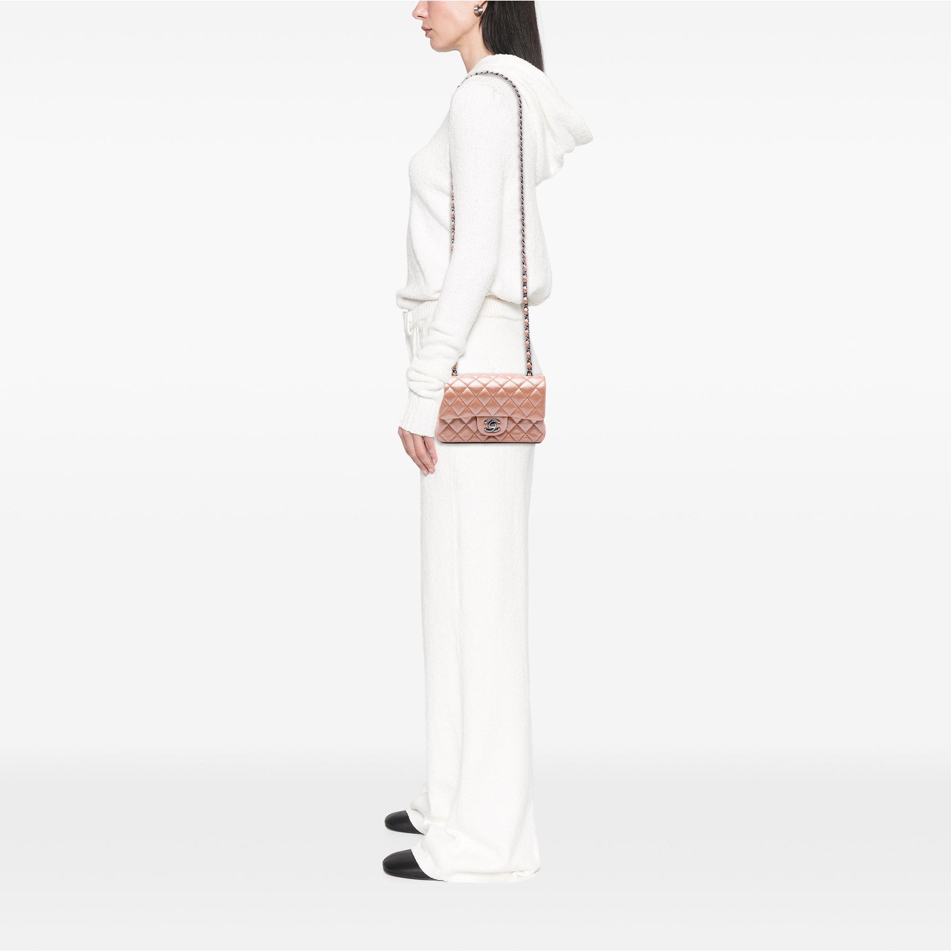 Chanel Mini Rectangular Classic Metallic Caviar Single Flap