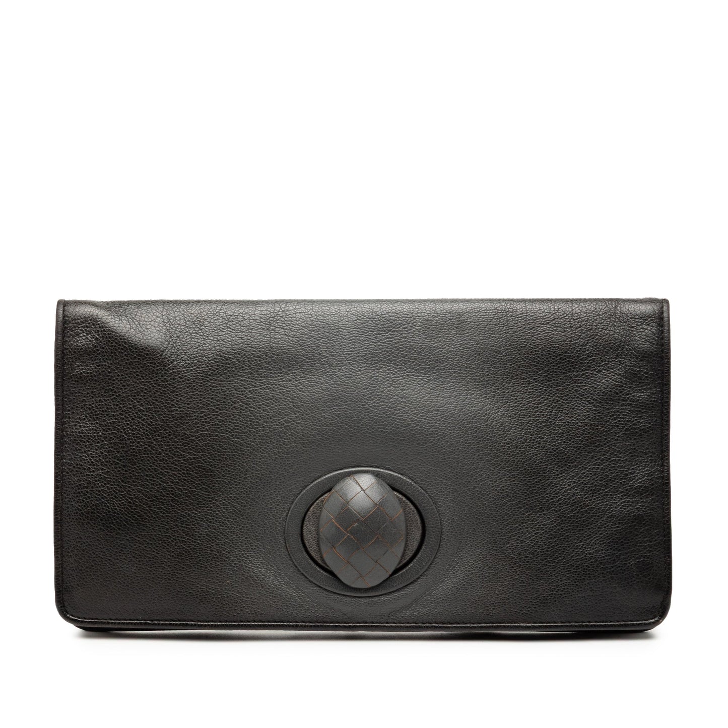 Bottega Veneta Leather Turn Lock Clutch