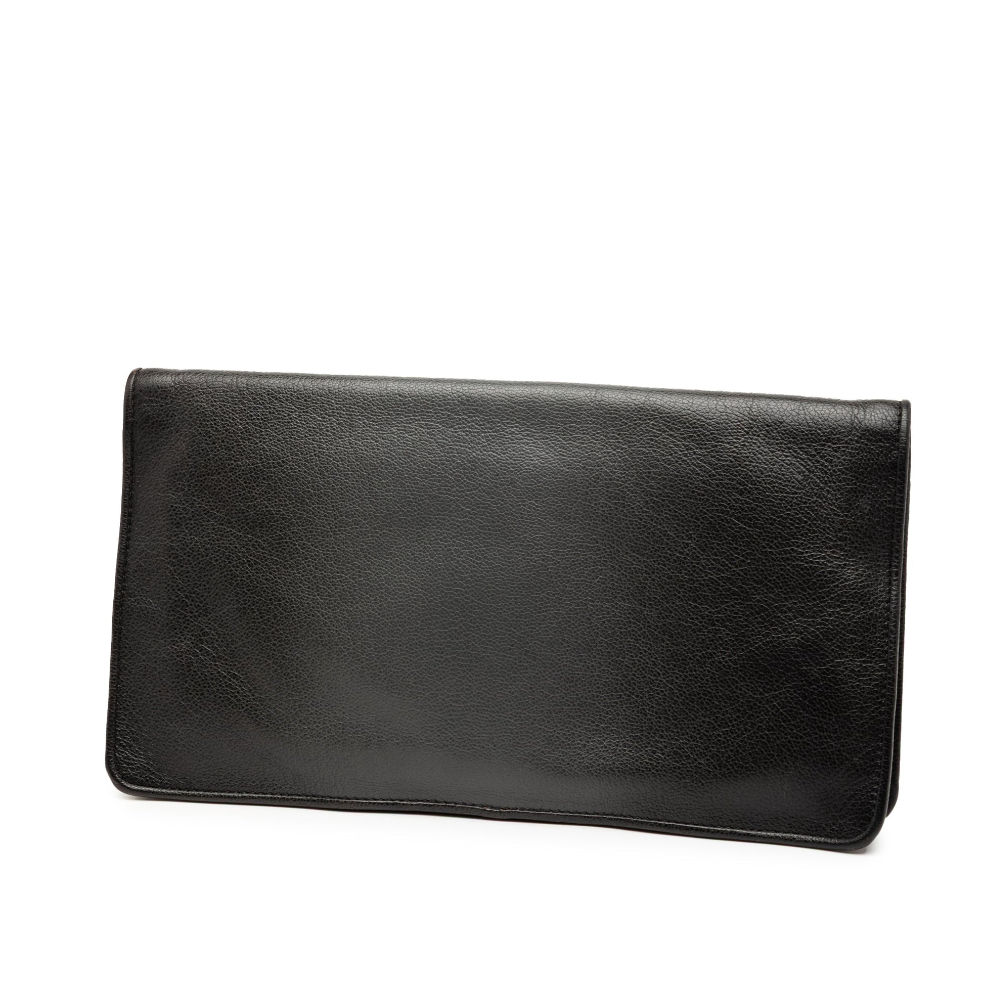 Bottega Veneta Leather Turn Lock Clutch