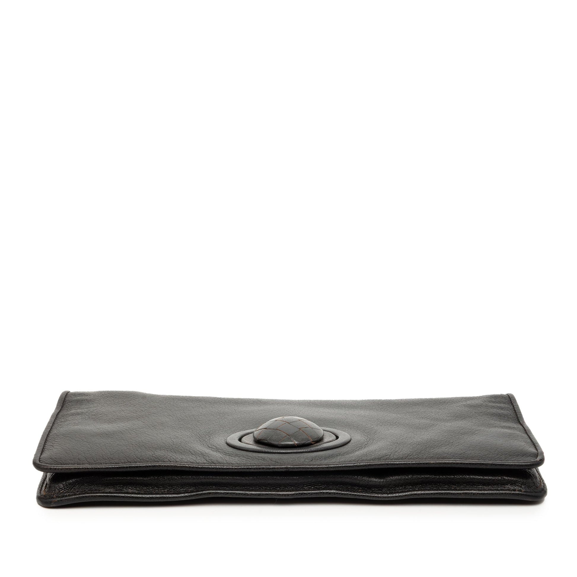 Bottega Veneta Leather Turn Lock Clutch
