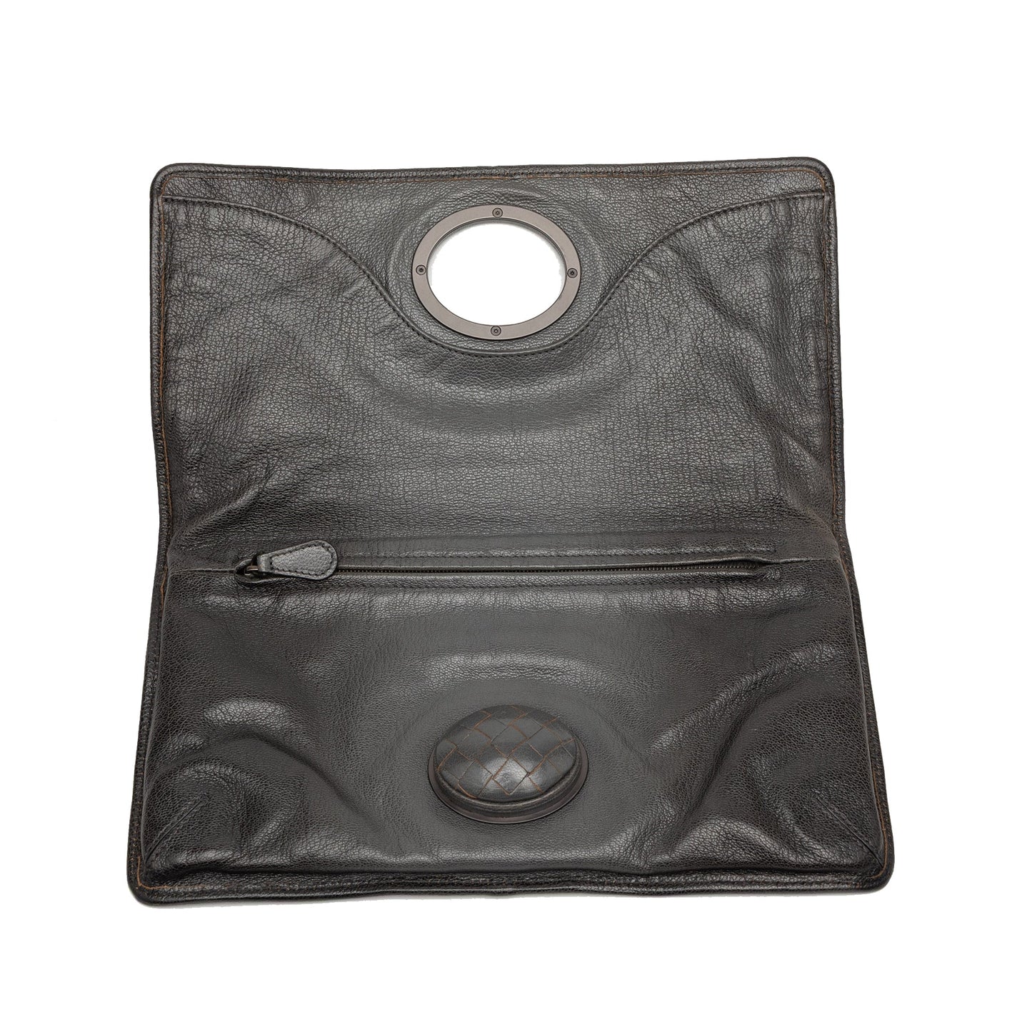 Bottega Veneta Leather Turn Lock Clutch