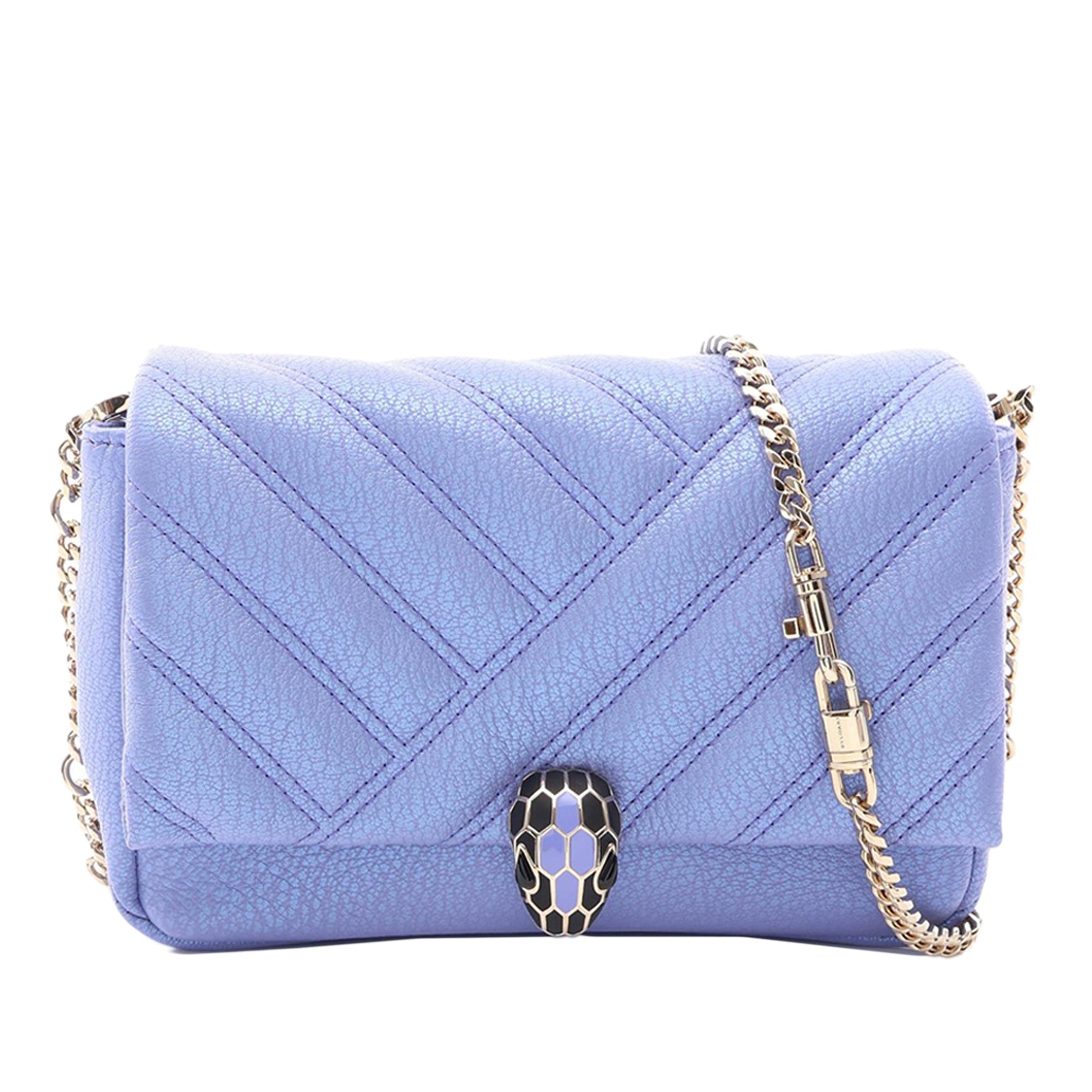 Bvlgari Leather Serpenti Cabochon Chain Crossbody