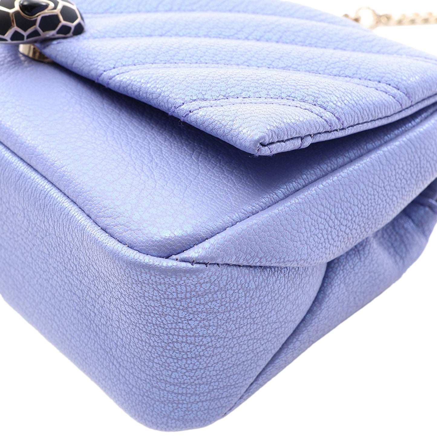 Bvlgari Leather Serpenti Cabochon Chain Crossbody