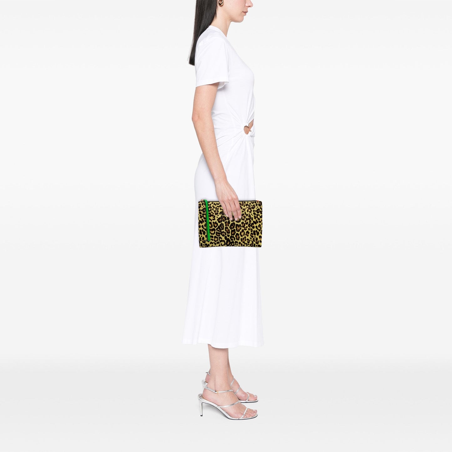 Pony Hair and Calfskin Leopard Print Clutch