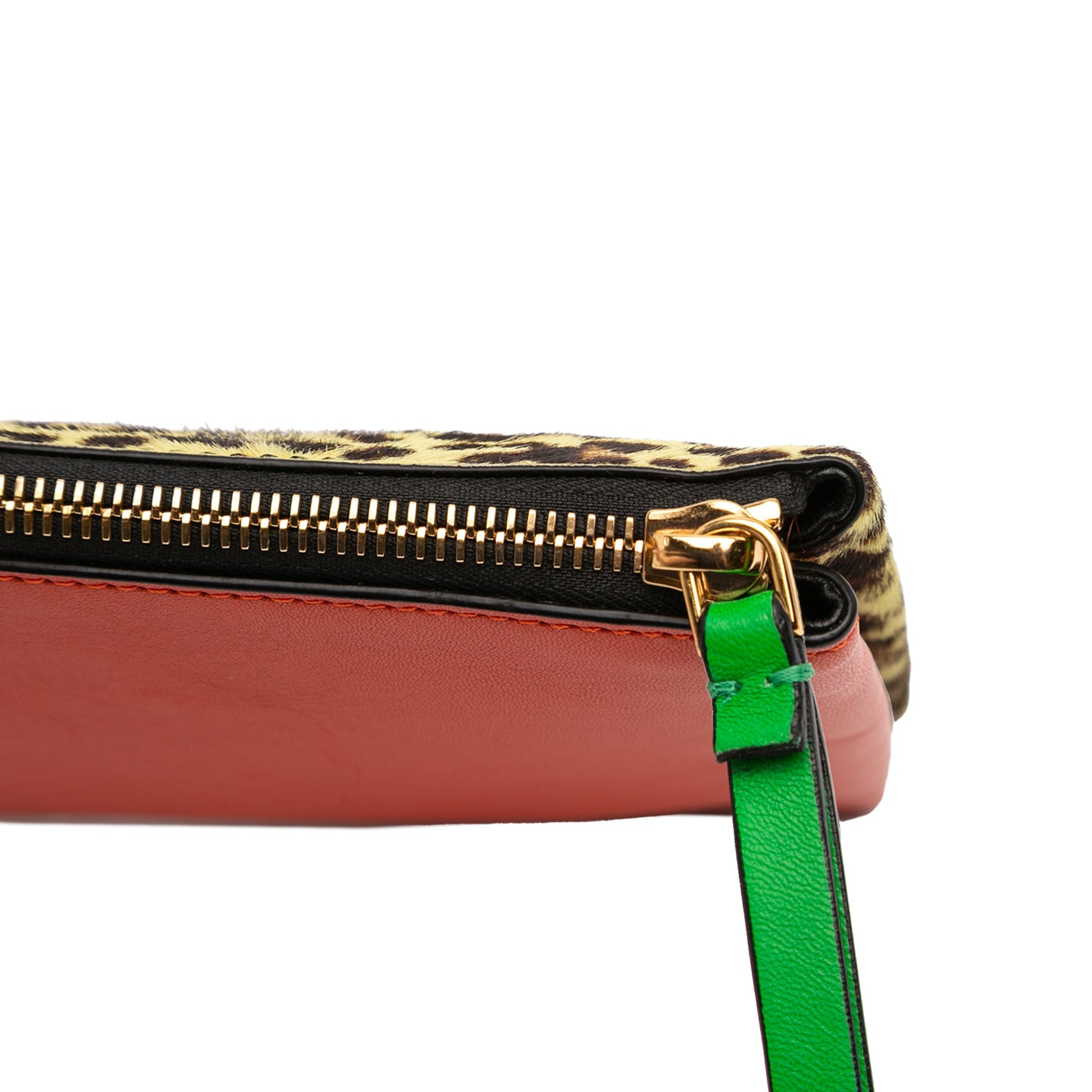 Pony Hair and Calfskin Leopard Print Clutch