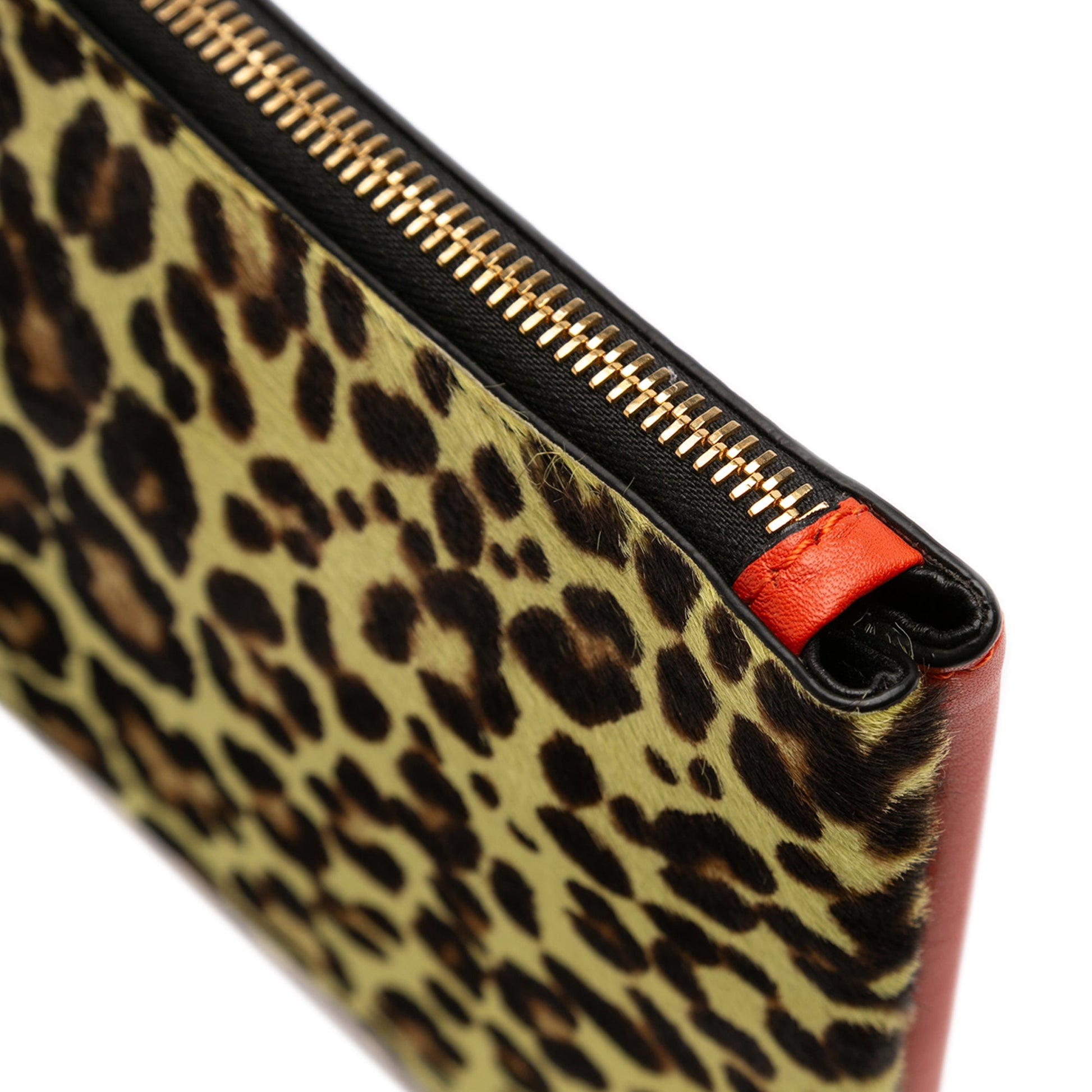 Pony Hair and Calfskin Leopard Print Clutch