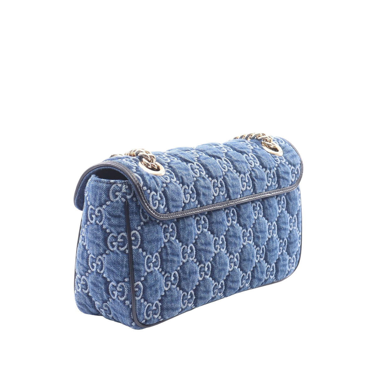 Gucci Medium GG Marmont Matelasse Denim Shoulder Bag