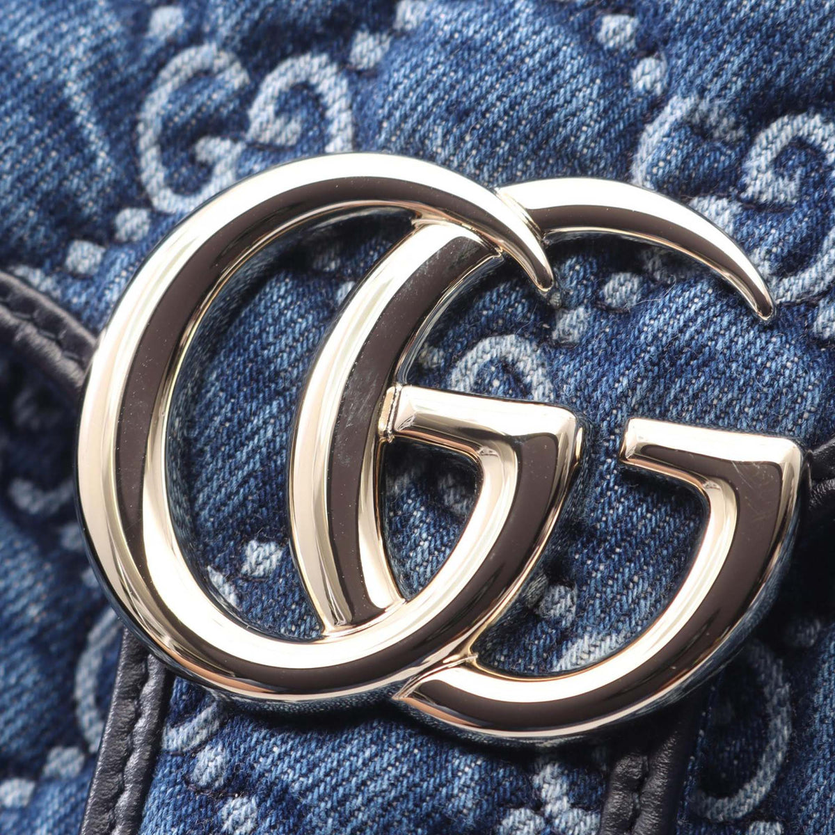 Gucci Medium GG Marmont Matelasse Denim Shoulder Bag
