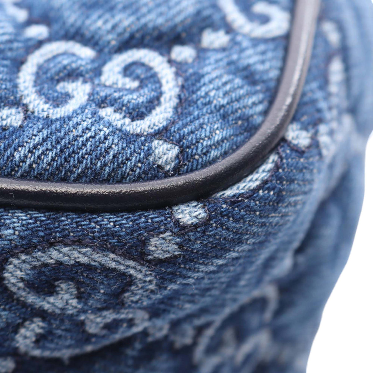 Gucci Medium GG Marmont Matelasse Denim Shoulder Bag
