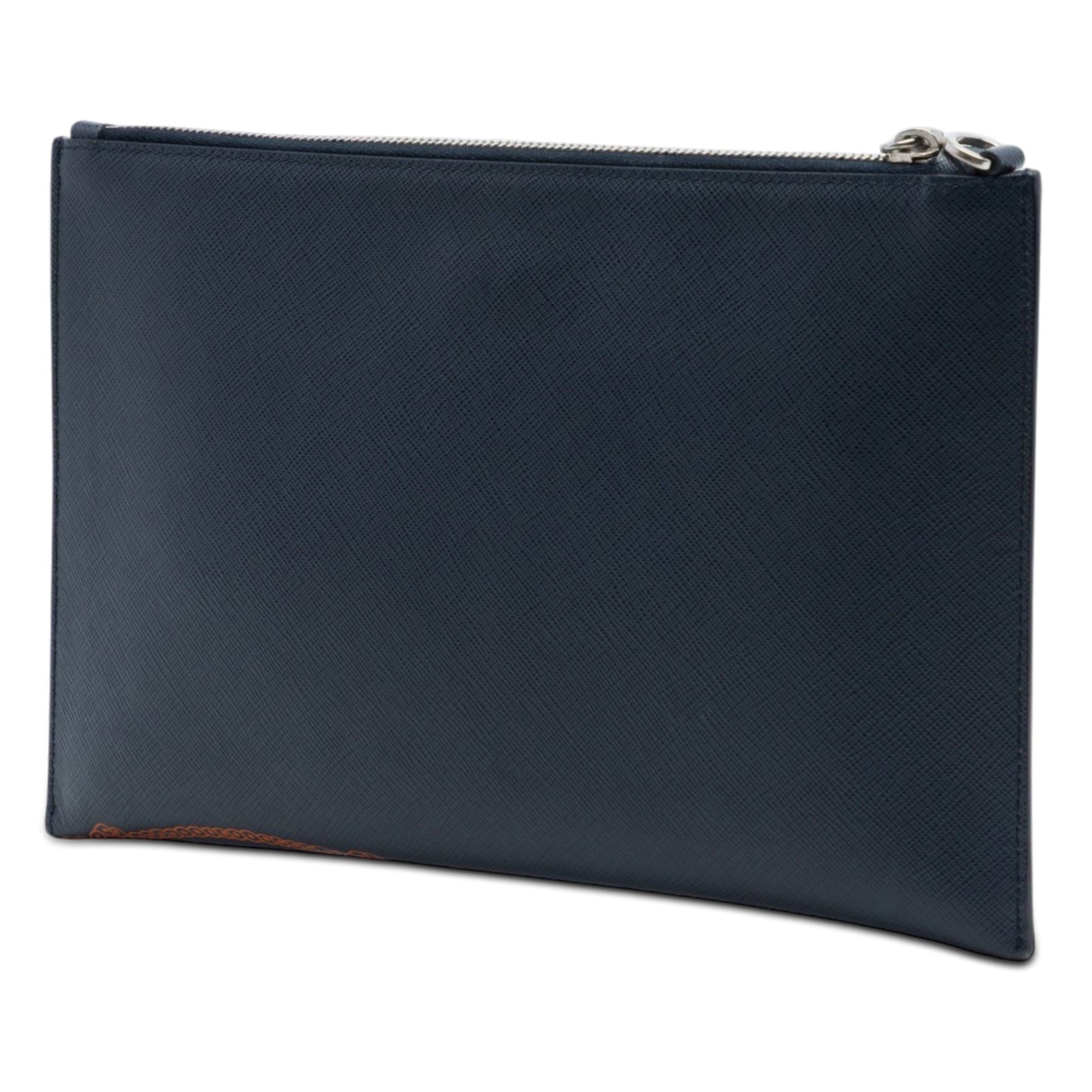 Prada Saffiano Logo Clutch