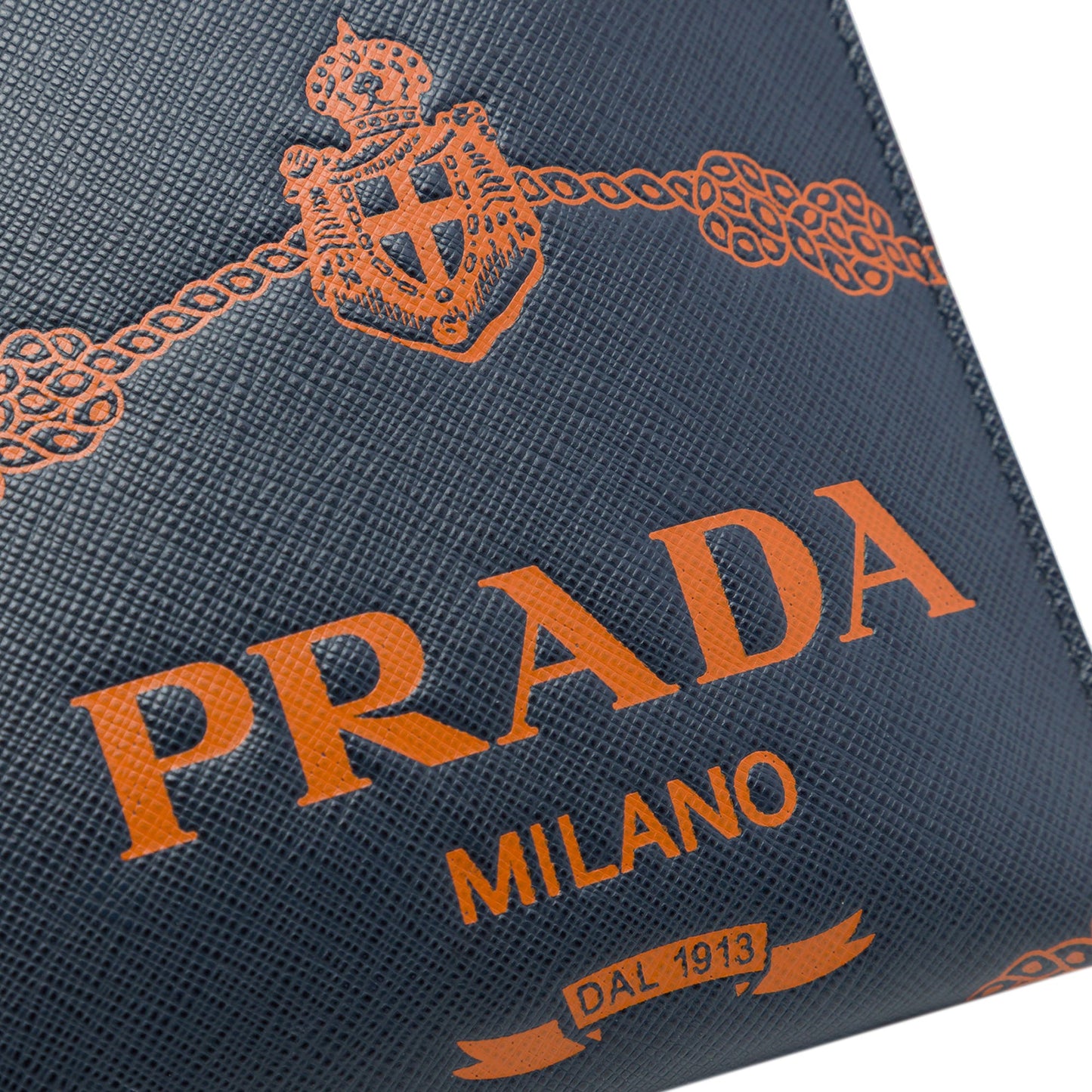 Prada Saffiano Logo Clutch