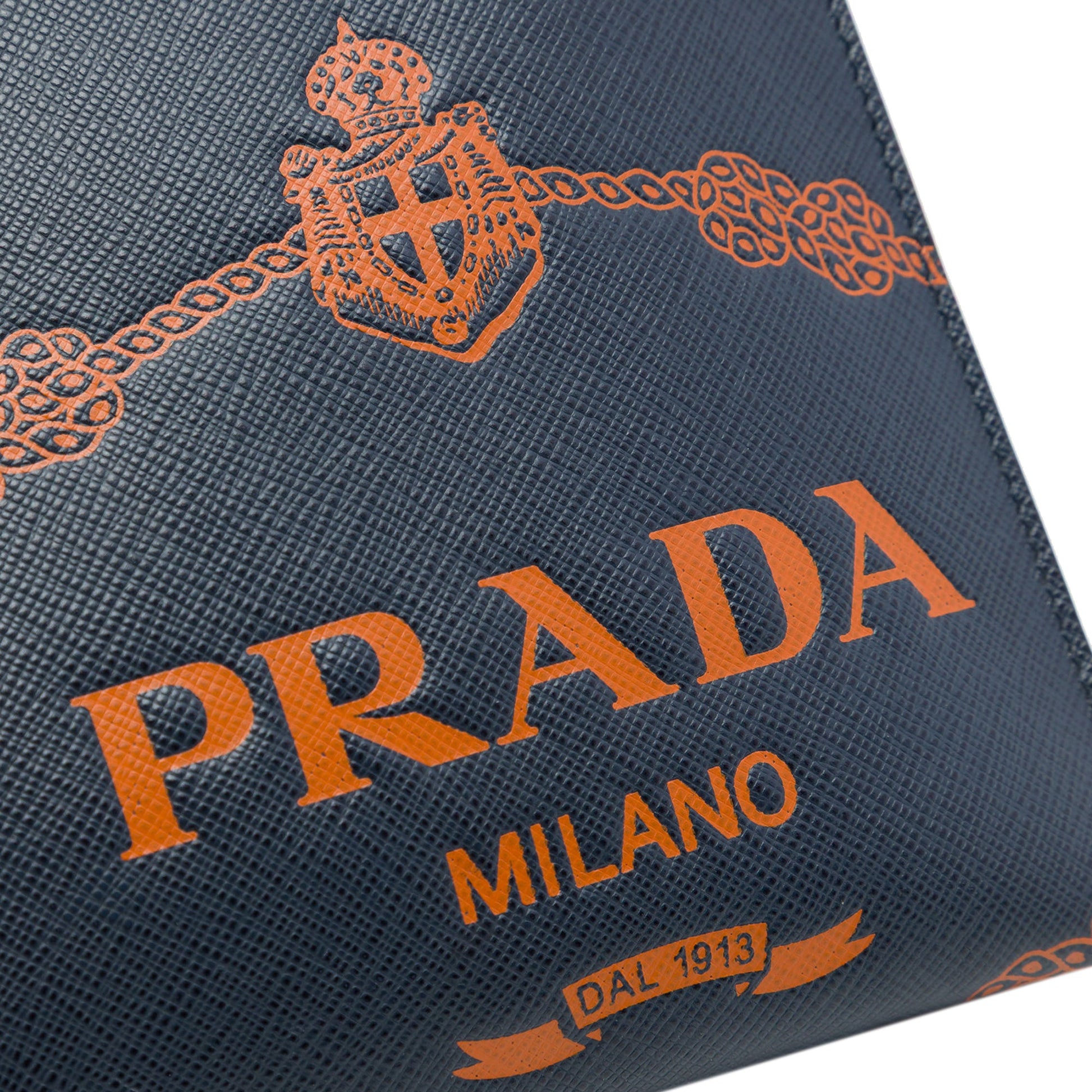 Prada Saffiano Logo Clutch