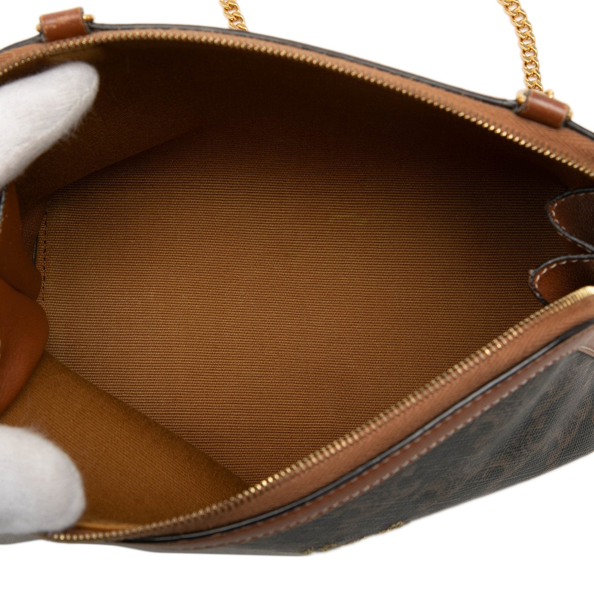 Celine Triomphe Coated Canvas Embroidered Logo Clutch On Chain