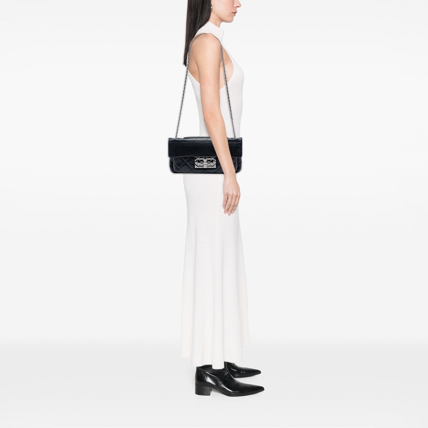 Quilted Lambskin Giant Mademoiselle Turnlock Shoulder Bag