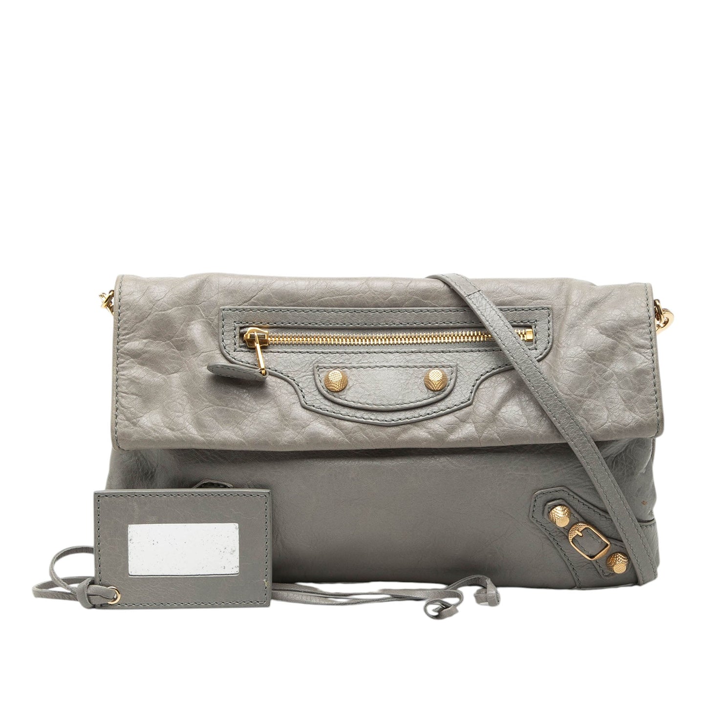 Balenciaga Lambskin Motocross Giant 12 Envelope Clutch With Strap