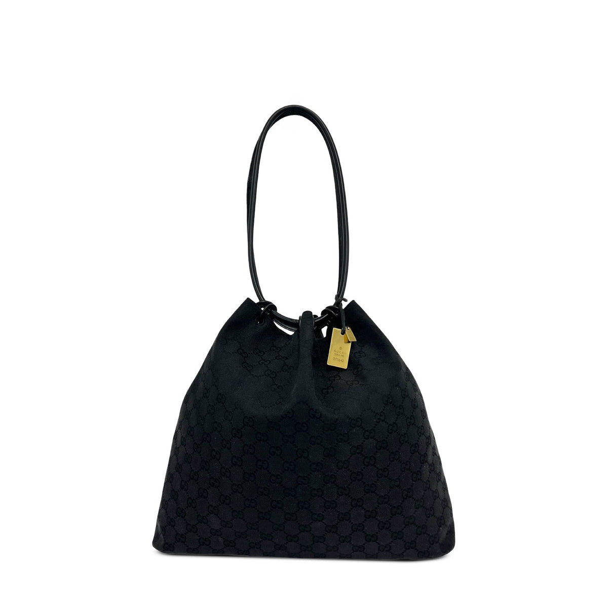 Gucci GG Canvas Ring Handle Shoulder Bag — Black