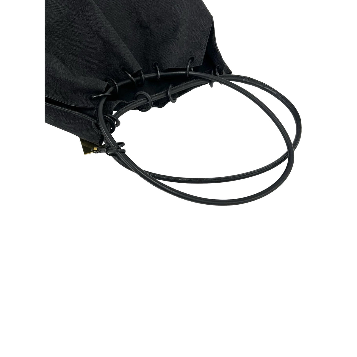Gucci GG Canvas Ring Handle Shoulder Bag — Black